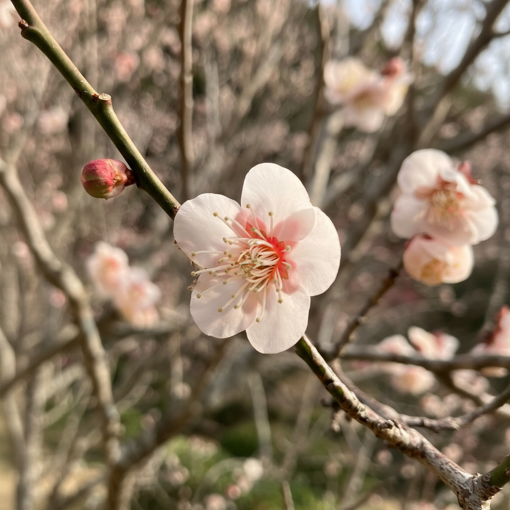 ホームページ用ピンクグラデーション梅の花画像